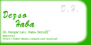 dezso haba business card